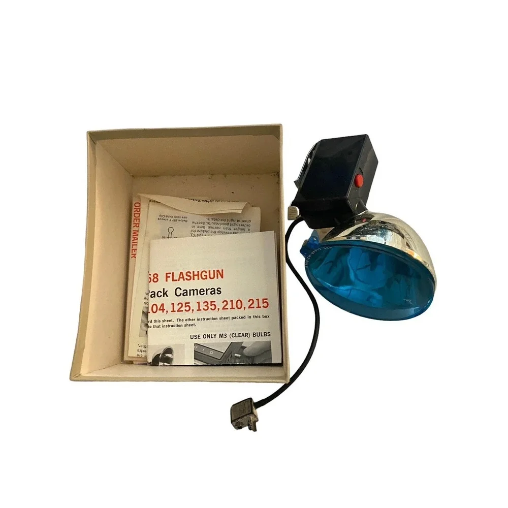 VINTAGE POLAROID CAMERA FLASHGUN #268 ORIGINAL BOX‎ LAND CAMERA 100,240,250,350